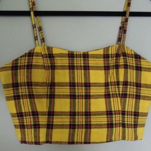 Plaid Yellow Crop Top